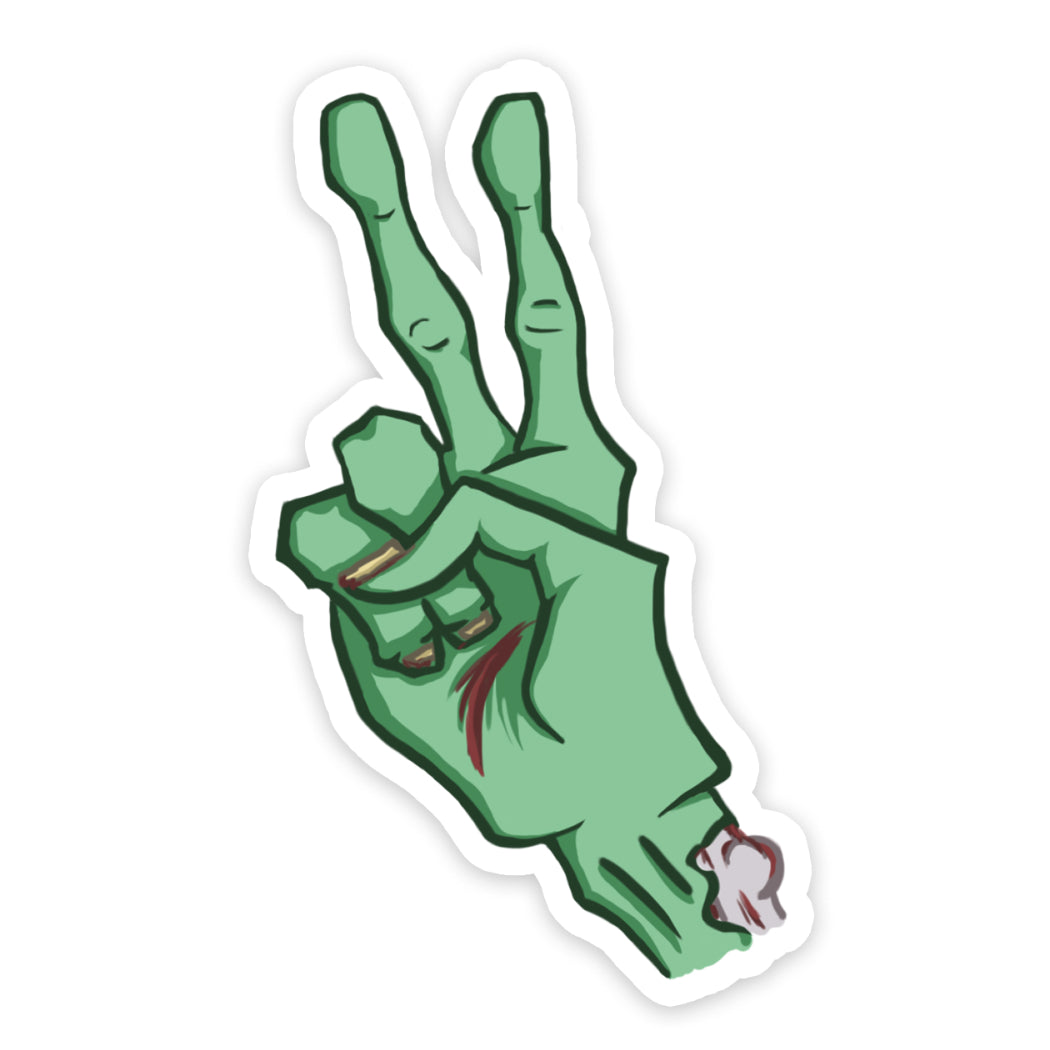 Finger Two Zombie Hand Sticker