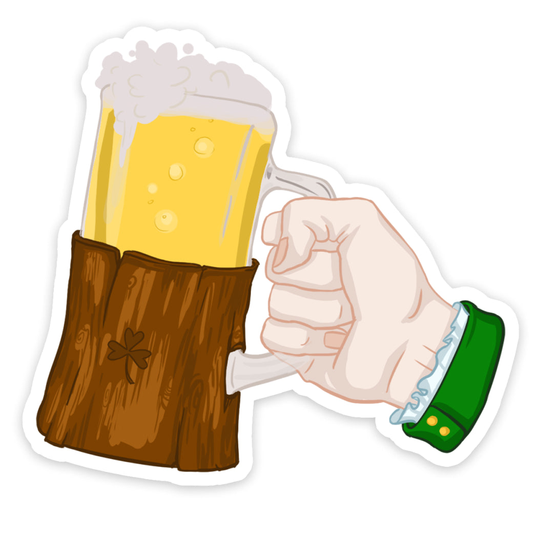 Saint Patrick Beer Hand Sticker