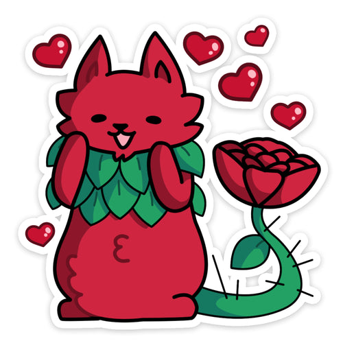 Rose Cat Sticker