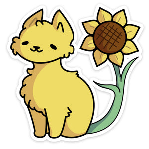 Sunflower Cat Sticker