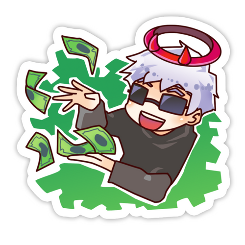 Devil Boy With Cash Sticker